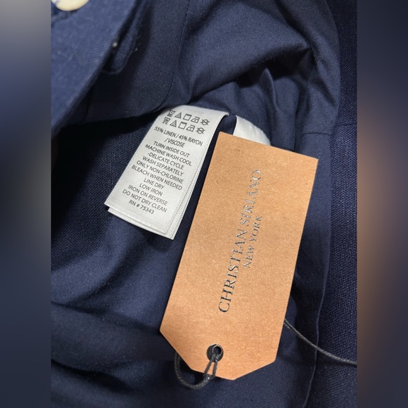 💙🦋NWT- Christian Siriano Wide Leg Linen Pants and Vest Set Navy Blue - Size 8 - Picture 8 of 8